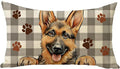German Shepherd Dog Lumbar Decorative Throw Pillow Cover 12x20, Rectangular Paw by Fjfz