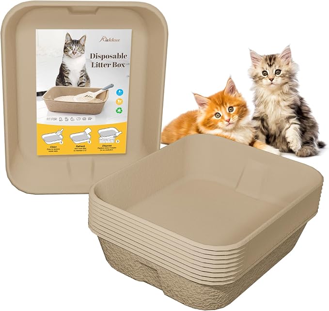 10 Pack Disposable Cat Litter Boxes, Durable Leak-Proof Cardboard Kitty Litter by Unknown