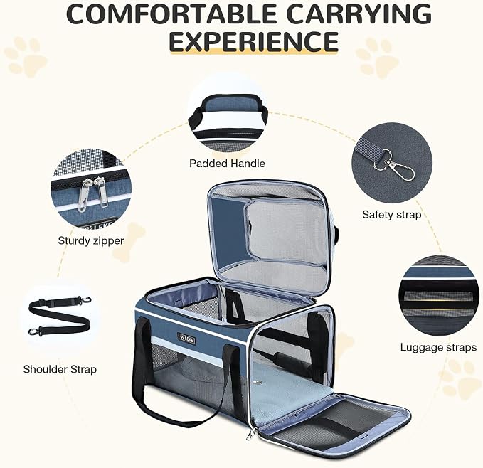 Lekereise Top-Expandable Pet Carrier 17x11x9.5 Inch Alaska Hawaiian Airline - Image 6