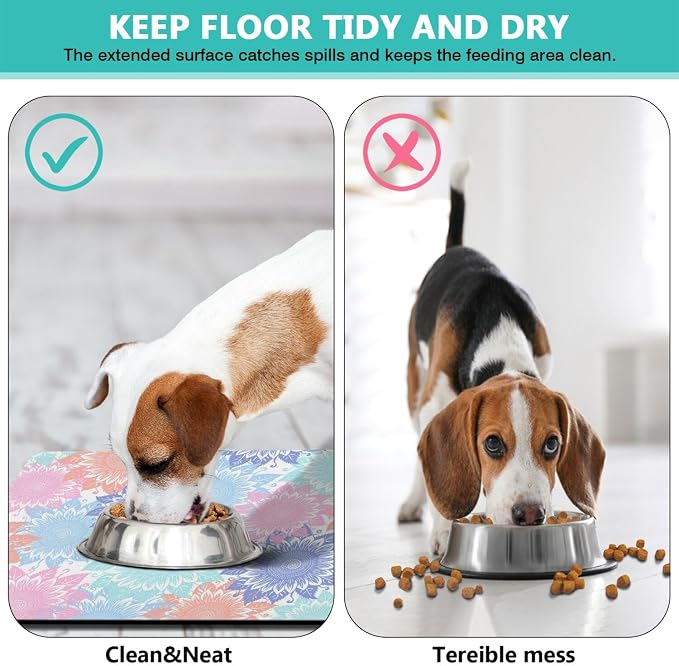 Pet Feeding Mat for Floors Waterproof Dog Mat for Food and Water Absorbent - Image 5