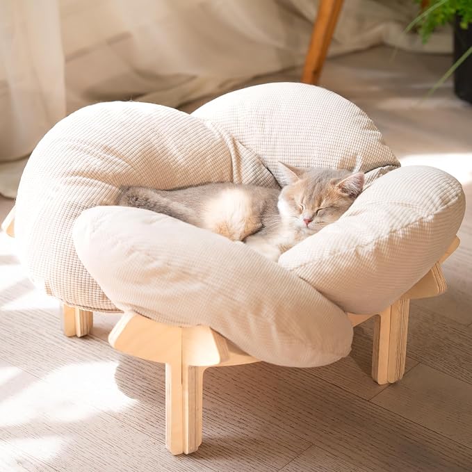 CHEERHOME PETS Elevated Cat Bed Wooden by CHEERPALS