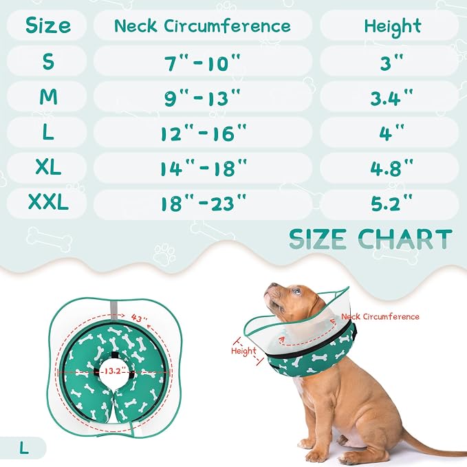 Supet Raised Inflatable Dog Cone Collar to Stop Licking, Soft Dog Cone - Image 6