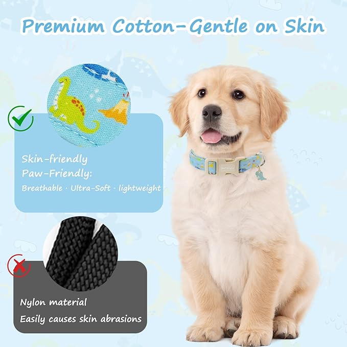 Dinosaur Dog Collar for Extra Small Dogs, Cute Puppy Collars - GlobalHabitat Supply