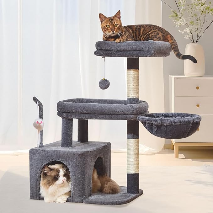 Taoqimiao MS043G Cat Tree, 32.2-Inch Cat Tower by Taoqimiao