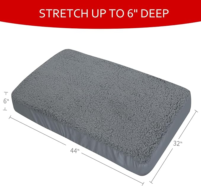 Dog Bed Covers 2 Pack Soft Plush Replacement Washable, Waterproof Pet Mattress - Image 6