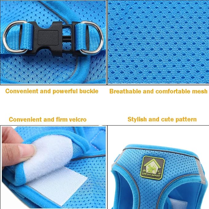 FEimaX Dog Harness and Leash Set, No Pull Breathable Soft Mesh Puppy Vest - Image 5