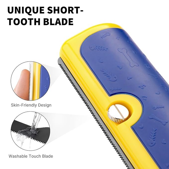 Dog Deshedding Brush & Shedding Blade, Everyday Undercoat Grooming Tool - Image 4