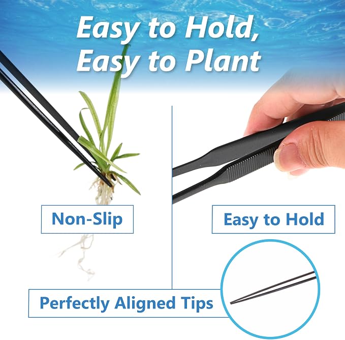 Long Tweezers for Aquascaping, 2 Pack 25cm / 9.8in Fine Tip 1mm – Tools for - Image 5