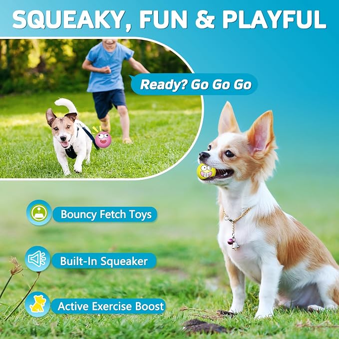 Squeaky Dog Toys Soft Latex Rubber Squeaky Dog Balls - Image 5