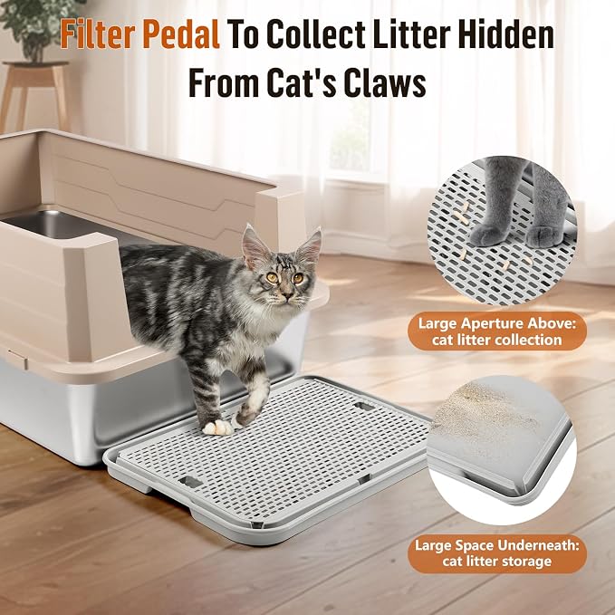 Large Cat Litter Box Step Mat, 16.5"x11.2" Cat Ramp Stairs, Cat Litter Catcher - Image 3