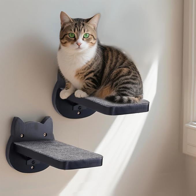 ESPETS Black Painted Solid Wood Cat Wall Climbing Steps Set of 3 - Image 8