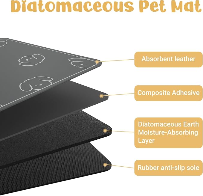 Dog Food Mat, Diatom Ooze Cat Water Mats Non Slip - Image 4