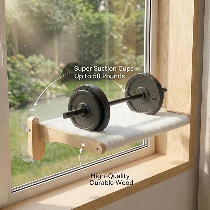 2-in-1 Cat Window Perch & Hummingbird Feeder, Heavy Duty Foldable Cat Hammock - Image 6