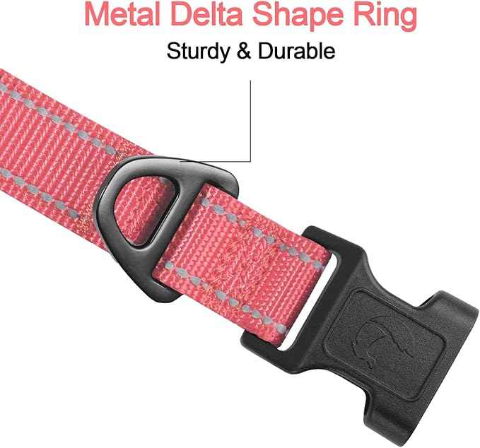 Joytale Reflective Dog Collar, Soft Neoprene Padded, Metal D-Ring, Nylon Pet