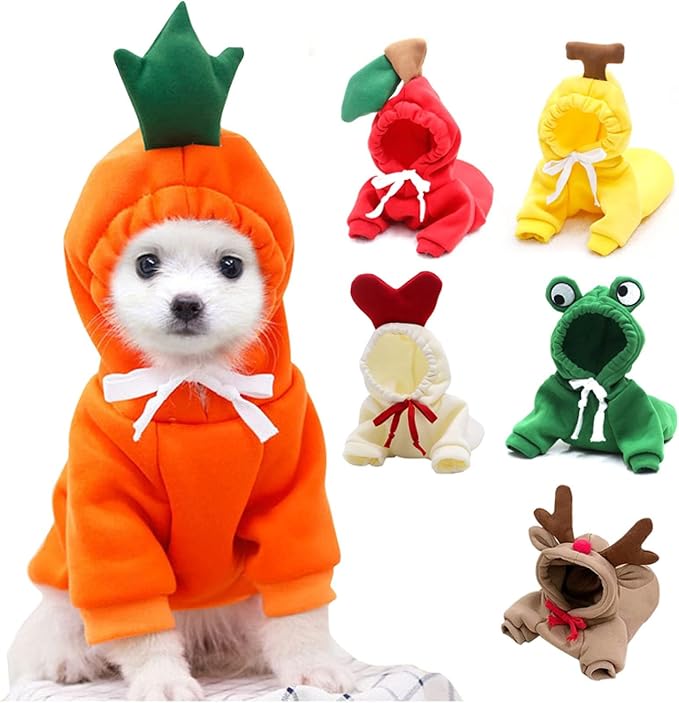 Warm Dog Winter Clothes Cute Fruit Dog Coat Hoodies Fleece Pet Dogs Costume - Image 2