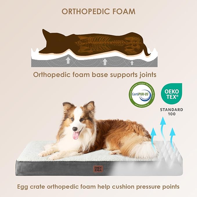 EHEYCIGA Orthopedic Dog Beds, Egg Crate Dog Bed Pet Mat - Image 3