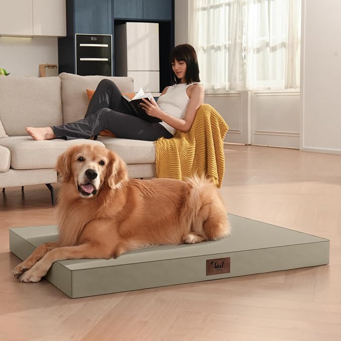 Outdoor Large Washable Dog Bed, Orthopedic Egg Crate Foam Dog Crate Mat - Image 5