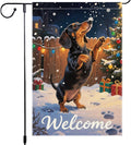 Dachshund Welcome Garden Flag 12x18 Inch Double Sided Christmas Burlap Yard by Unknown