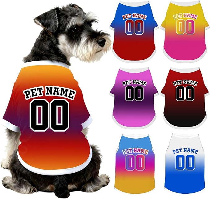 Custom Dog Shirt Personalized Pet Jersey Shirts by Unknown