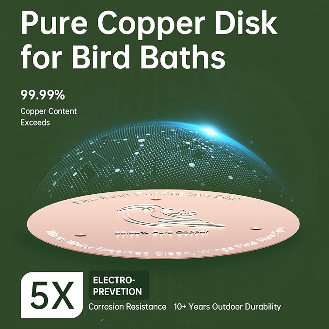 Bird Bath Copper Disk, Premium 0.6mm Sturdy 99.99% Pure Copper Disk - Image 5