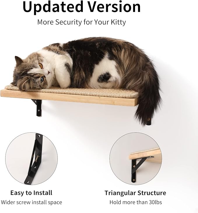 FUKUMARU Cat Wall Shelves, 17 x 10 Inch Cat Walls Furniture - Image 2