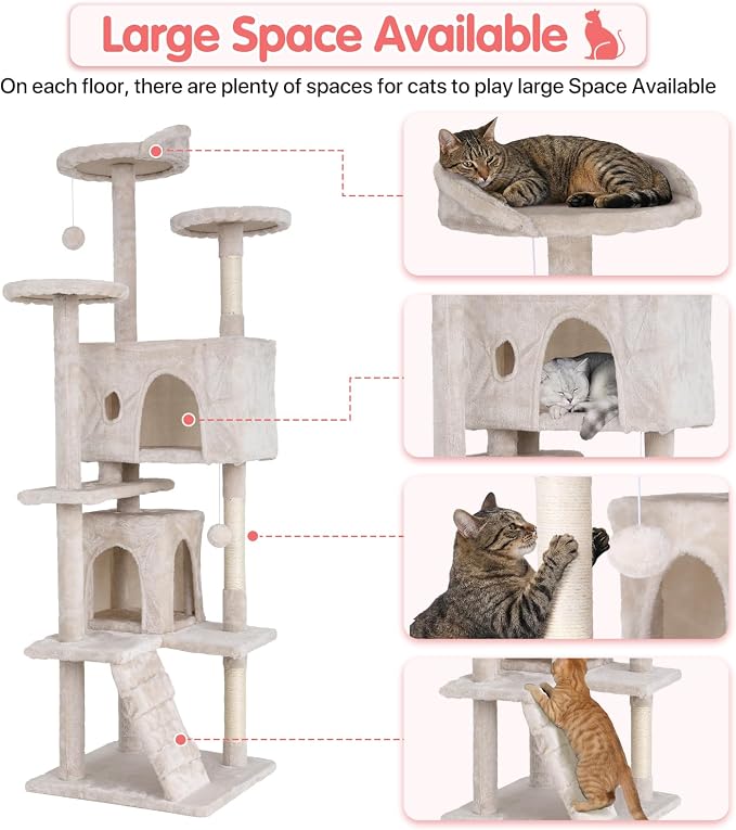 70in Cat Tree Cat Climbing Tower - Image 2