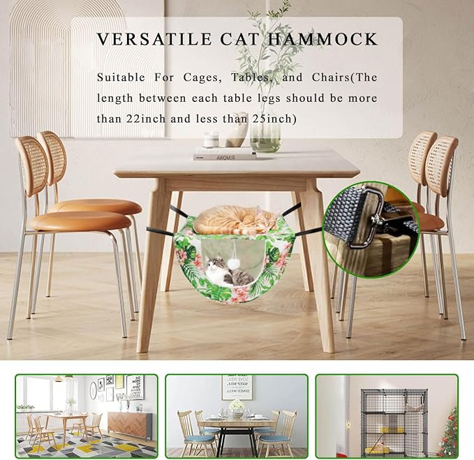JSPYFITS Cat Cage Hammock with Ball, Double Layer Hanging Adjustable Soft Pet - Image 5