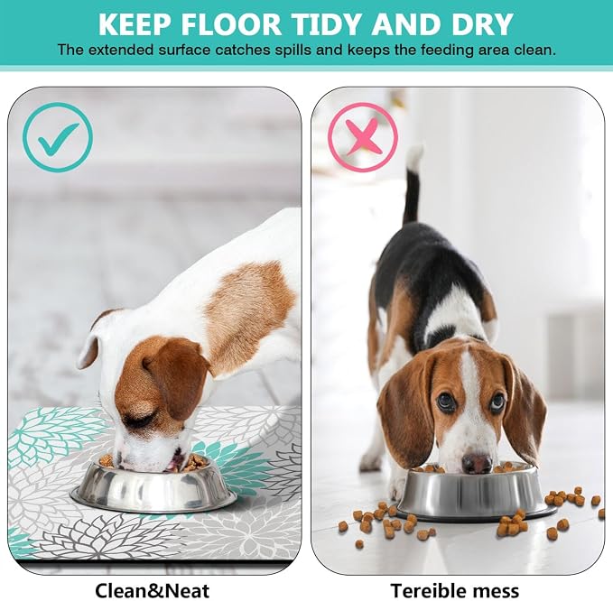 Pet Feeding Mat for Floors Waterproof Dog Mat for Food and Water Absorbent - Image 4