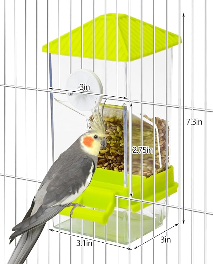 BNOSDM No Mess Automatic Bird Feeder 2 Pcs Anti-Splash Bird Feeder Acrylic - Image 2