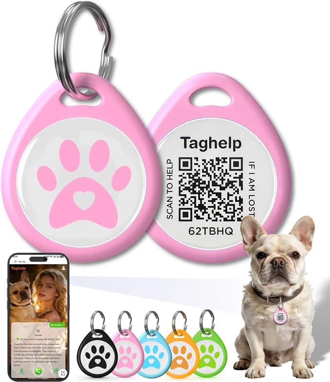 Smart QR Code Pet ID Tag for Dogs & Cats – Anti-Lost Collar Tag by Taghelp