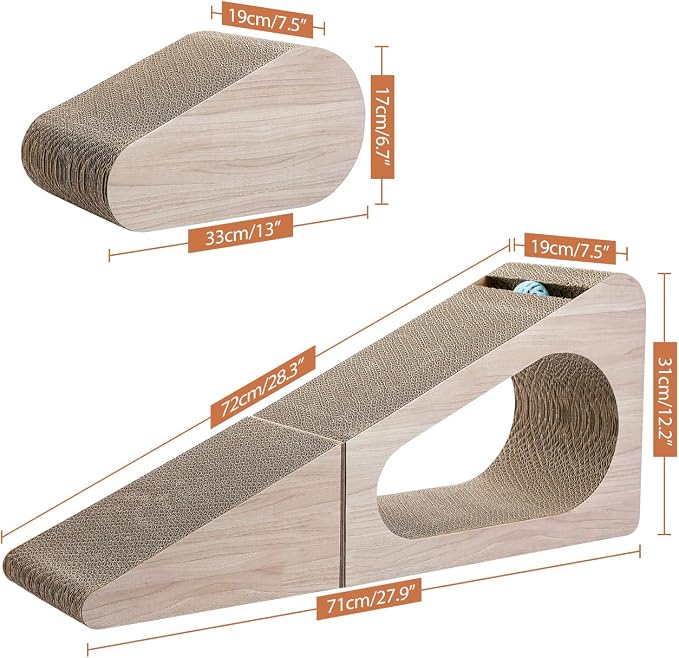 PAWZ Road Cat Scratcher, Triangle Cardboard Cat Scratcher 28.3” Large Scratch - Image 2