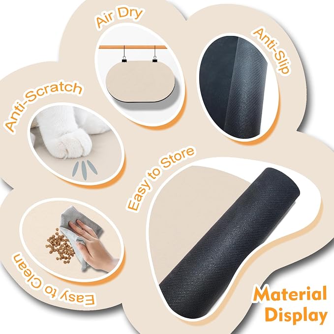 Dog Feeding Mat 24''x16'', Absorbent Pet Food Mat, No Stains Quick Dry Pet - Image 4
