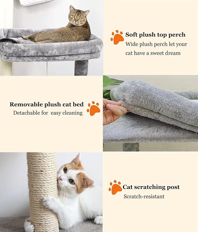 SYANDLVY Small Cat Tree for Indoor Cats, Activity Cat Tower - Image 5