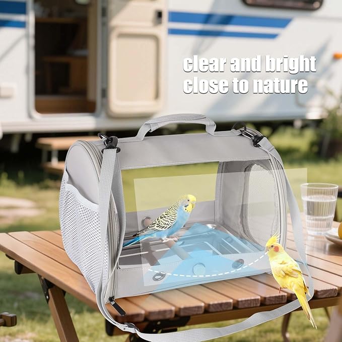 Small Bird Travel Carrier Cage for Long Tail BirdCockatiel Parakeet Parrot - Image 4