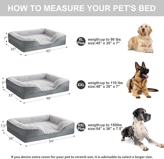 Orthopedic Dog Bed for Extra Large Dogs, Egg Crate Foam Bed for Extra Large Dogs - Image 4