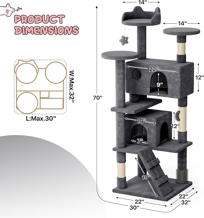 MoNiBloom 70 Inch Cat Tree Tower - Image 2