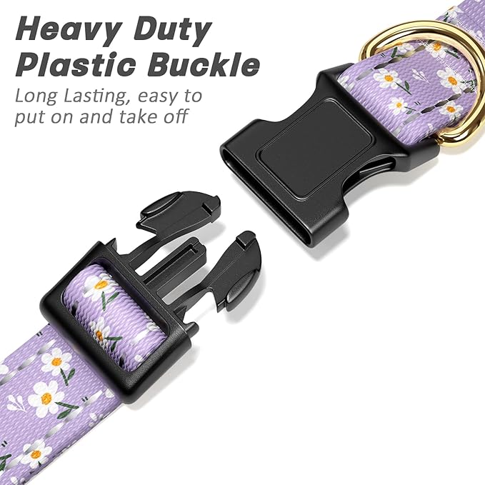 Reflective Dog Collar for Small Dogs, Cute Flower Theme Adjustable Heavy-Duty - Image 4