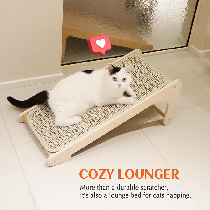 PETKARAY Cat Scratcher, Sisal Cat Scratching Ramp, L Shape Scratch Board - Image 6
