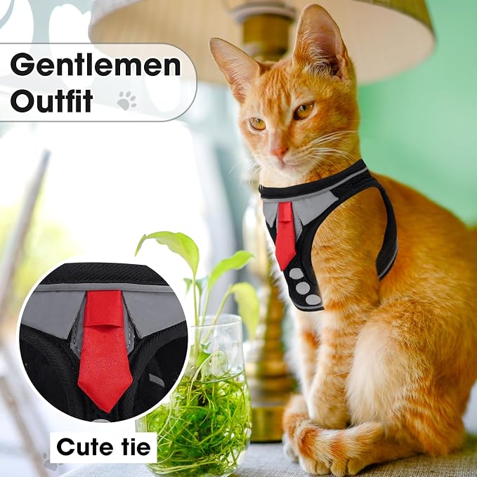 Cat Harness and Leash Set for Walking Escape Proof, Soft Adjustable Kitten - Image 3