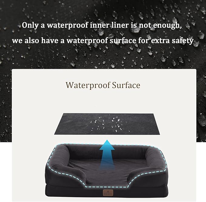 Bedfolks Orthopedic Dog Bed, Big Waterproof Dog Sofa Bed - Image 3