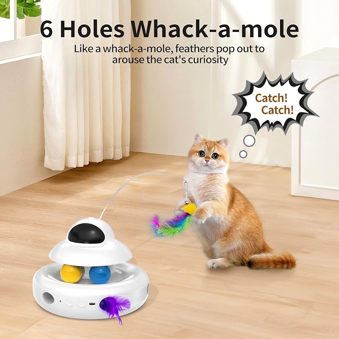Interactive Cat Toys for Indoor Cats, 4-in-1 Automatic Kitten Toy - Image 4