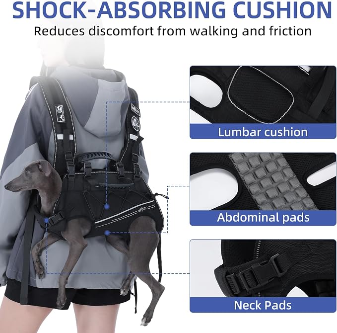 Dog Lift Harness for Small Dogs, Dog Backpack Carrier, Adjustable Padded - Image 2