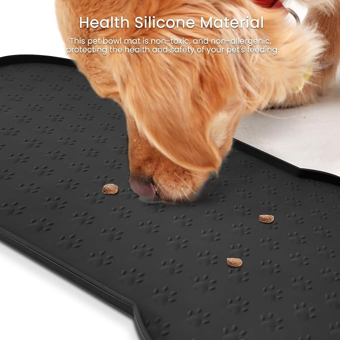 Dog Food Mat Anti-Slip Silicone Dog Bowl Mat Thicker Pet Placemat Waterproof - Image 6