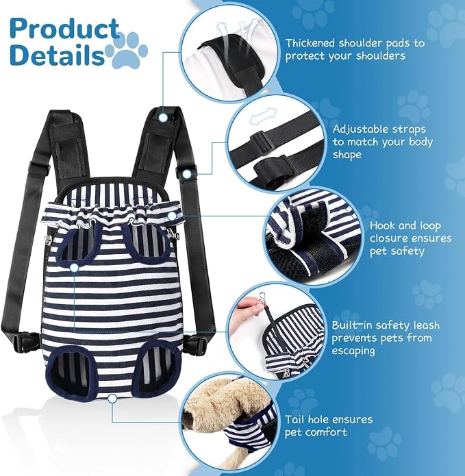 YUDODO Pet Dog Carrier Backpack Adjustable Dog Front Carrier, Legs Out Easy-Fit - Image 3
