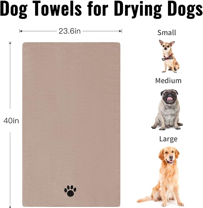 Microfiber Dog Towels for Drying Dogs, Super Absorbent and Soft Pet Grooming - Image 3