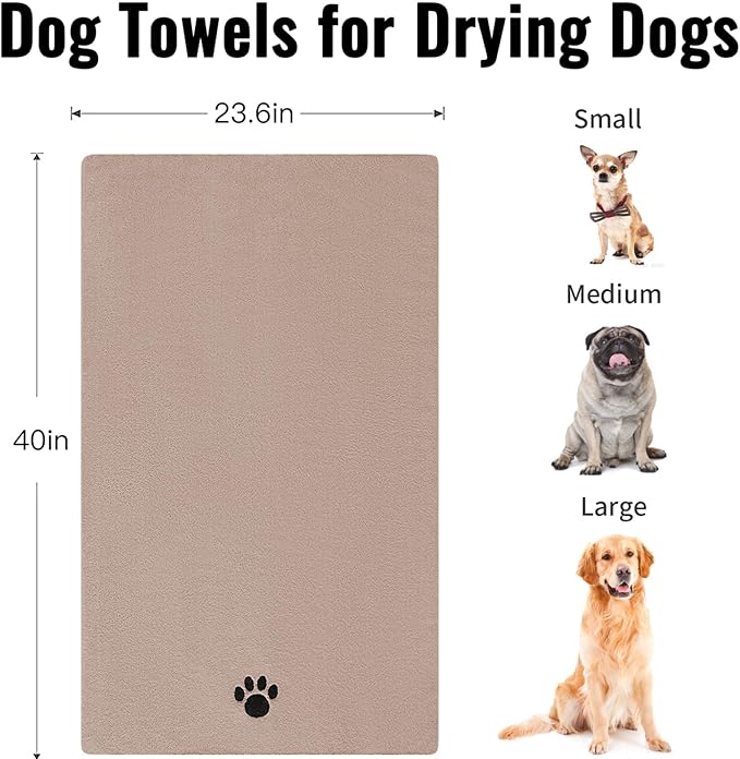 3 Pack Microfiber Dog Towels for Drying Dogs, Super Absorbent and Soft Pet - Image 3