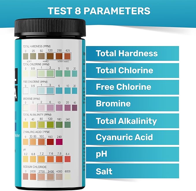 Pool Test Strips 8-in-1, 150 Quick and Accurate Pool and Hot Tub Test Strips - Image 7