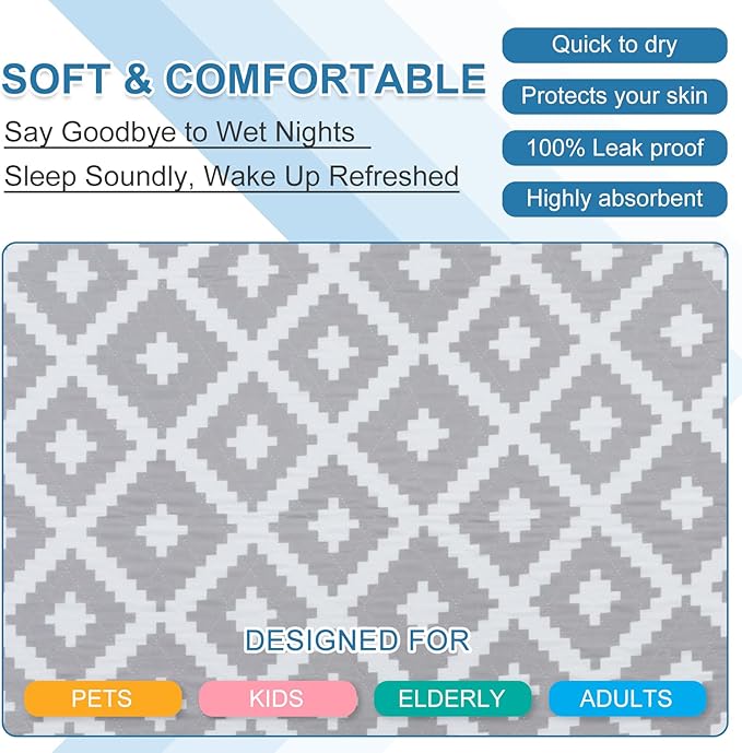 OUTCREATOR® Washable Bed Pads 34" x 56", Incontinence Mattress Protector - Image 5