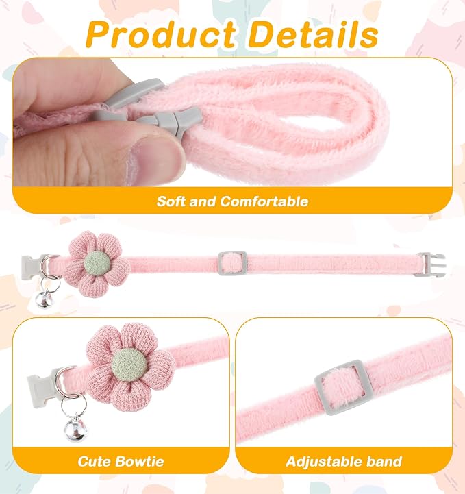 2Pcs Girl Cat Collars, Adjustable Design - Image 3