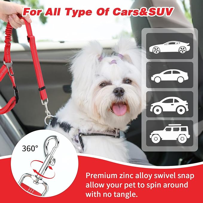 BWOGUE Pet Dog Cat Seat Belt Reflective Car Dog Headrest Restraint Leash - Image 6